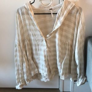 Light hooded cropped flannel from Free people